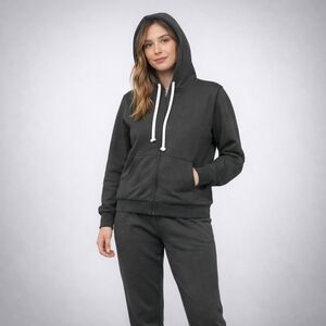 Classic Charcoal Zip-Up Hoodie